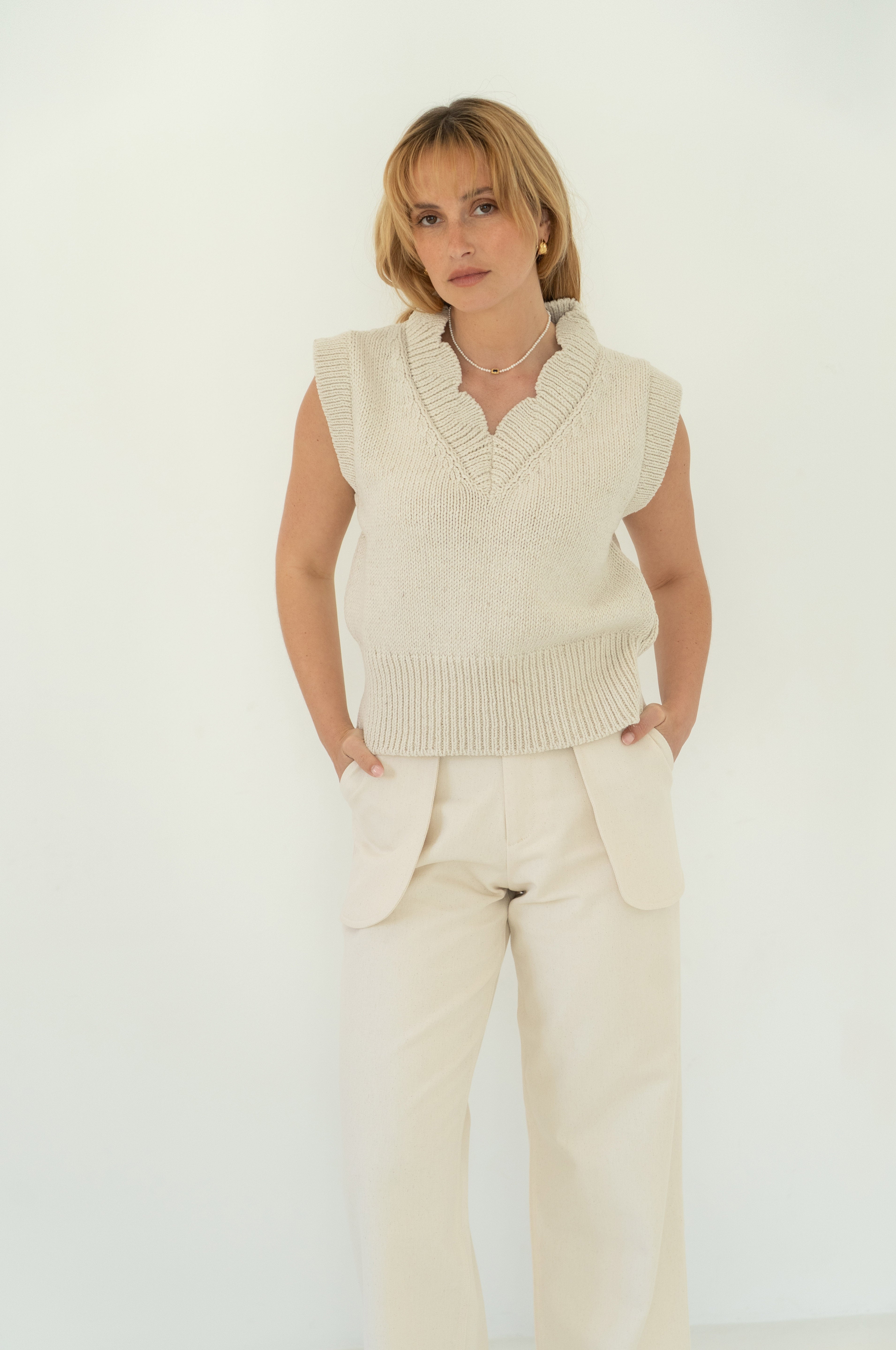 Calças BENI denim - cru natural